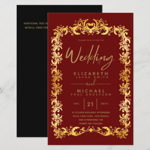 BUDGET Vintage Dourado com estrutura baixa Convite