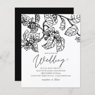 BUDGET Vintage Garden Leafy Classic Wedding Invit