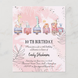 BUDGET Watercolor Animais de Cartoon Noite Convite