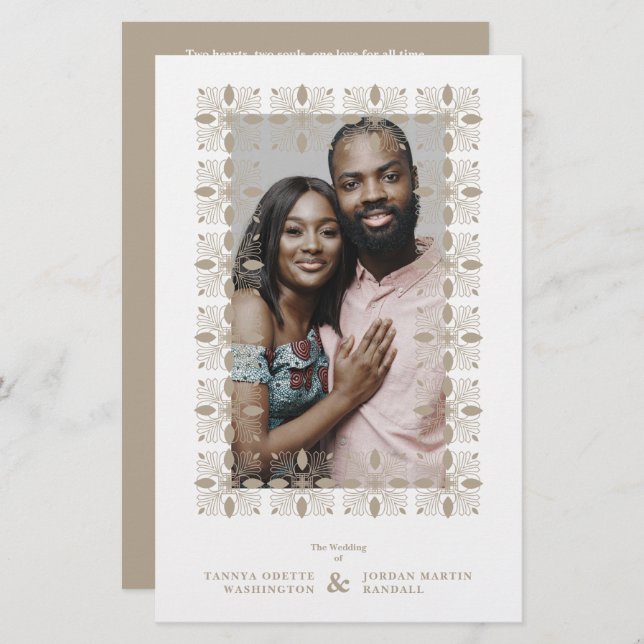 Budget Wedding Golden Effect Fancy Ornament Lace (Frente/Verso)