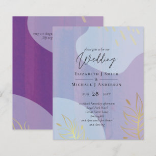 BUDGET Wedve Mauve Lavanda Roxo Abstrato Dourada