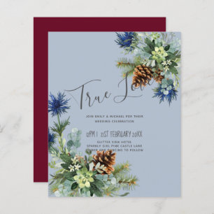 BUDGET Winter Blue Thistle Eucalyptus Weding