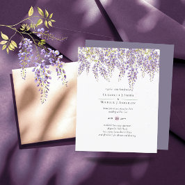 BUDGET Wisteria Purple Floral Convites de casament