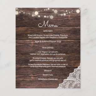 Budget Wood, String Lights & Lace Menu 2