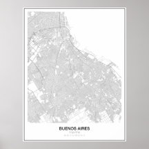 Buenos Aires, Poster do Mapa Minimalista da Argent