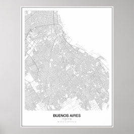 Buenos Aires, Poster do Mapa Minimalista da Argent