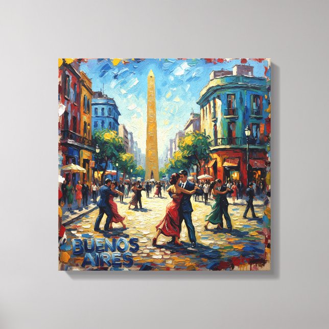 Buenos Aires Tango Street Scene Stretched Canvas (Frente)