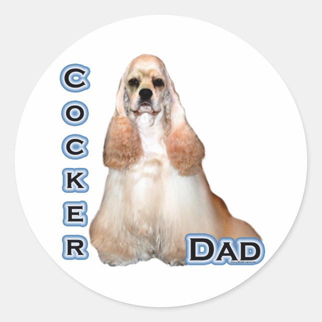 Buff Cocker Spaniel Pai 4 - Adesivo (Frente)