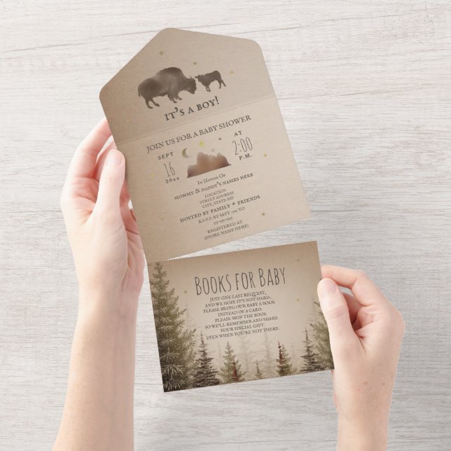 Buffalo Bison Evergreen Book Request Chá de fralda (Tearaway)