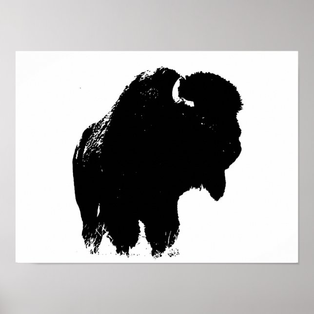 Buffalo Bison Silhouette Poster (Frente)