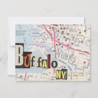 Buffalo NY Maps Collage cartão postal 36