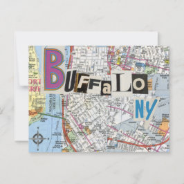 Buffalo NY Maps Collage cartão postal 37
