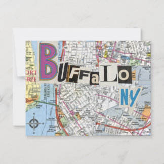 Buffalo NY Maps Collage cartão postal 37