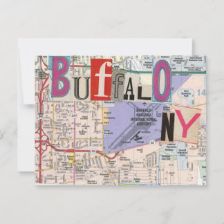 Buffalo NY Maps Collage cartão postal 38