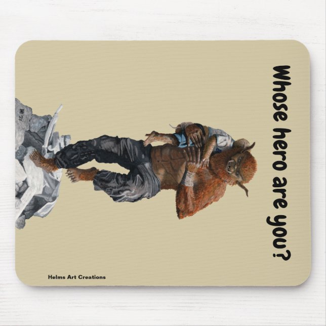 Bugbear Hero Salvando Criança Fantasia Mouse Pad (Frente)