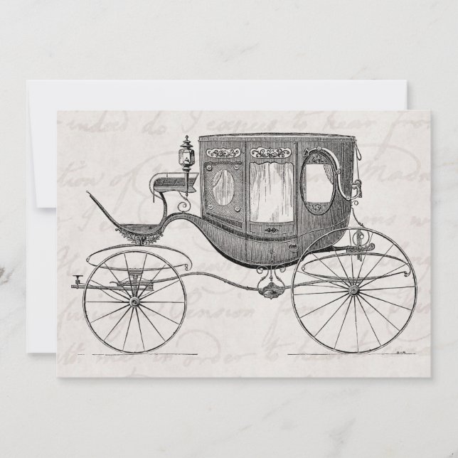 Buggy Antiquado Desenhado com Cavalo de Carruagem  (Frente)