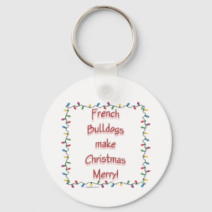 Buldog Francês Faz Chaveiro de Feliz de de Natal