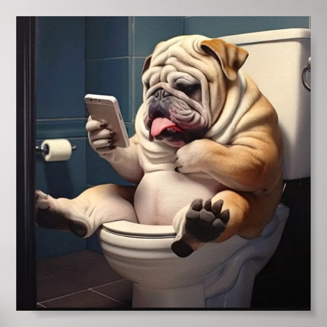 Buldogue Bathroom Poster (Frente)