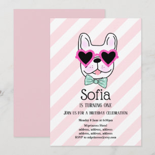 Buldogue, cão, convite de aniversário de estimação