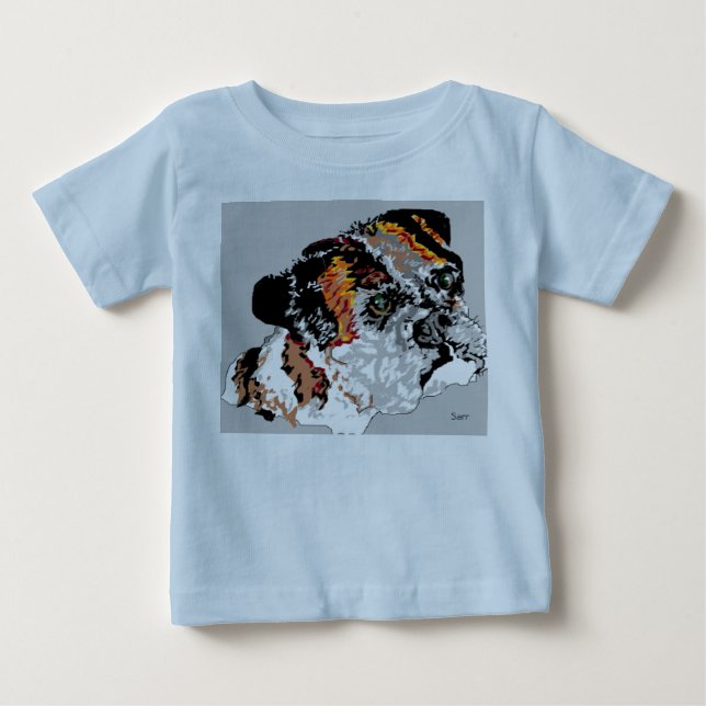Buldogue do t-shirt dos bebés (Frente)