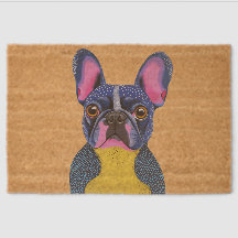Buldogue francês Blue Yellow and Pink Art