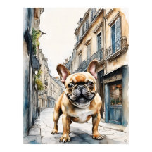 Buldogue Francês - Impressão de Arte Canina