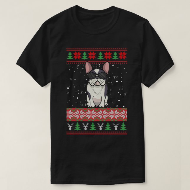 Buldogue Francês Molhador de Natal Feio Pullover (Frente do Design)