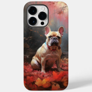 Buldogue francês no outono deixa cair inspiração