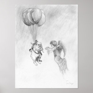 Buldogue Inglês com Angel Poster