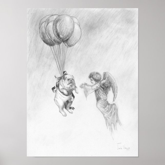 Buldogue Inglês com Angel Poster (Frente)