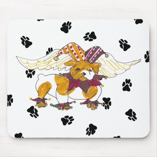Buldogue Mousepad dos anjos de Gulliver (Frente)
