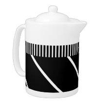 Bule de chá branco e preto