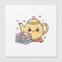 Bule de Chá Kawaii Fofo Caderno de Notas Adesivo
