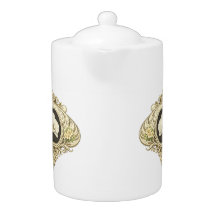 bule de chá ornamento de orquídea