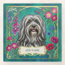 Bule de Vidro Cinza Claro Personalizado Lhasa Apso