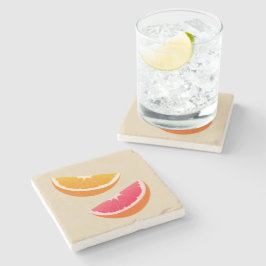 Bule e Toranja Citrino Porta-Copos de Pedra