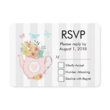 Bule rosa com flores e borboletas RSVP