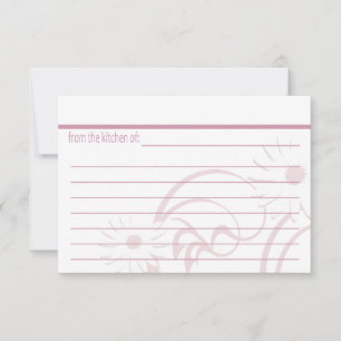 Bule rosa e Cartões de receitas margaridas