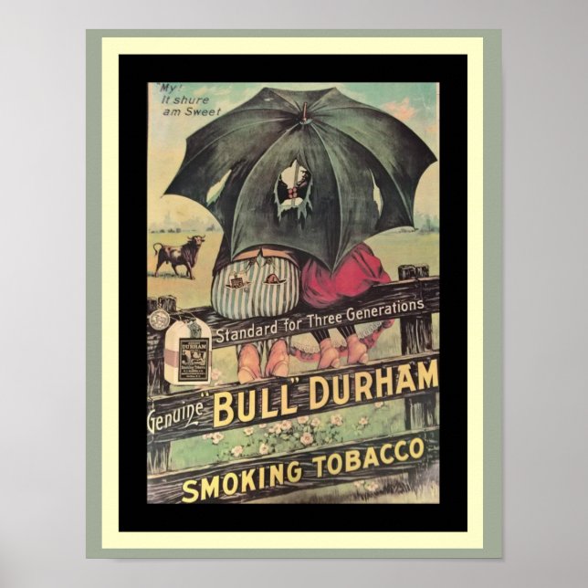 Bull Durham Vintage Cigarro Ad Poster (Frente)