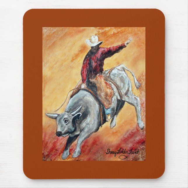 Bull e cavaleiro Mousepad (Frente)