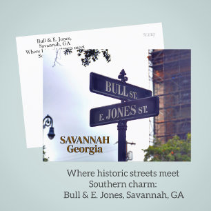 Bull & E. Jones Savannah, GA Cartão Postal Fotográ