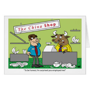 Bull em um cartão da loja de China