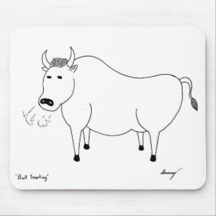 Bull Folk Art Mousepad