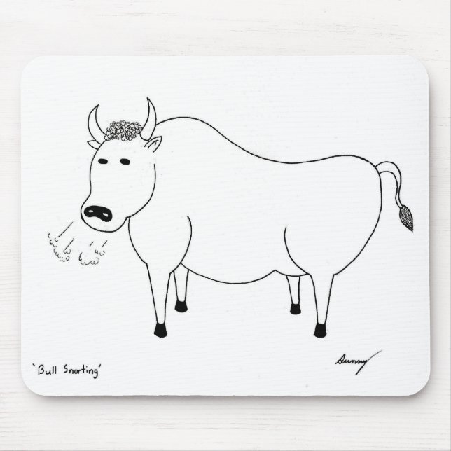 Bull Folk Art Mousepad (Frente)