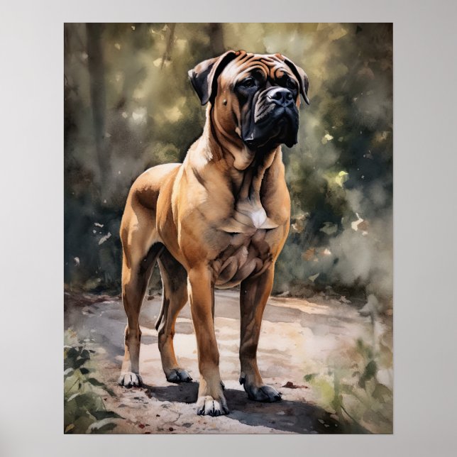 Bull Mastiff Dog Art Impressão Poster (Frente)