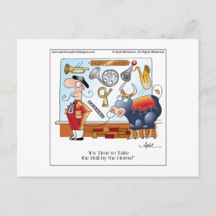 BULL pelo cartão dos desenhos animados dos CHIFRES