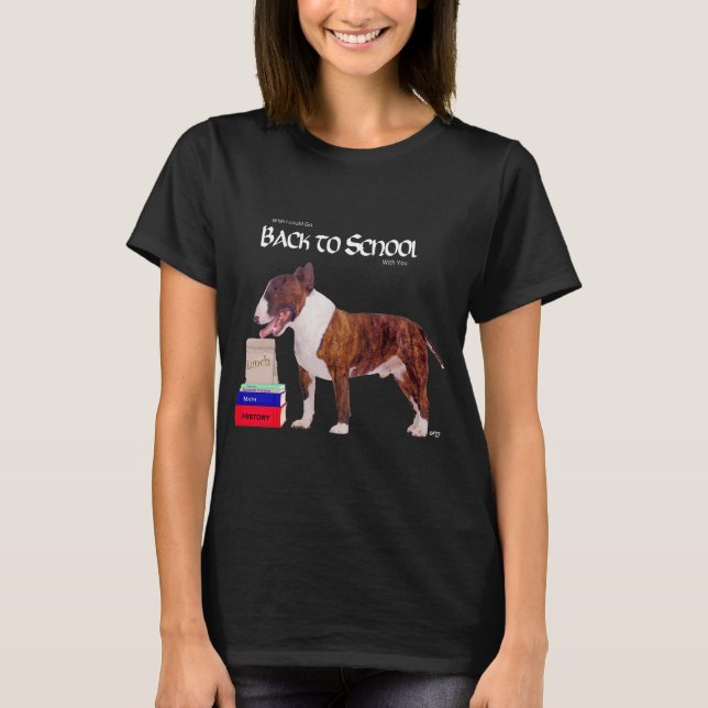 Bull Terrier de volta à camiseta escolar (Frente)