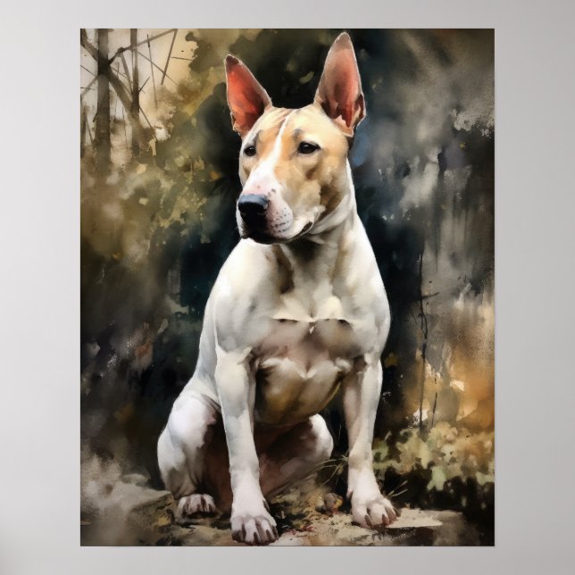 Bull Terrier Dog Art Impressão Poster (Frente)