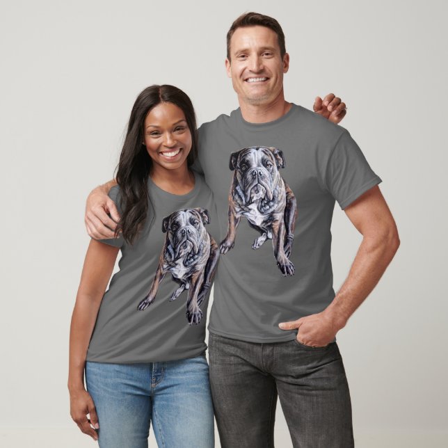 Bulldog Art T-shirts Men Women Kids & Plus Tamanho (Unissex)