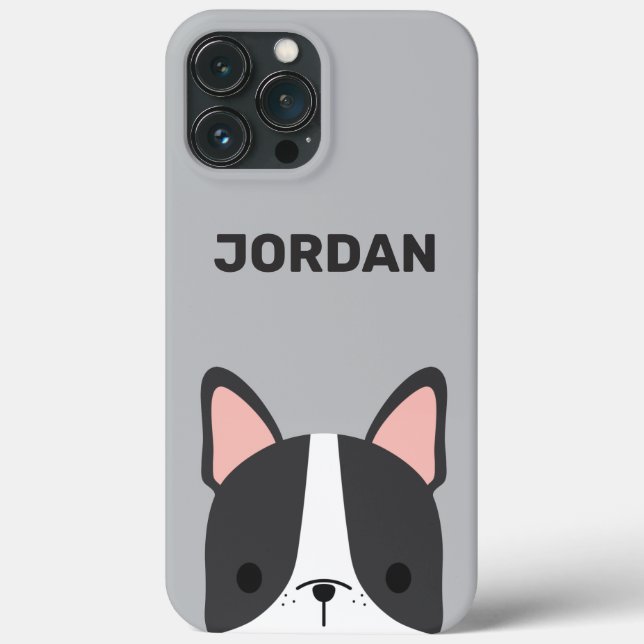 Bulldog Francês Bonito com Nome Personalizado (Verso)